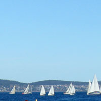 Sail boats like the end of the sydney to hobart race