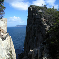 Vertical cliff and ocean
