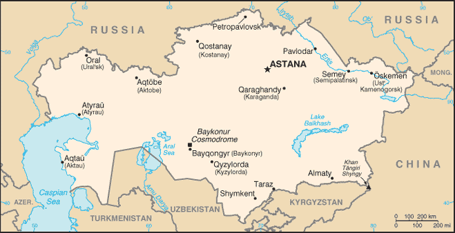 Map of Kazakhstan