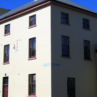 Historic corner building in Launceston