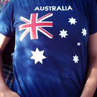 Clare in her patriotic Australian T-Shirt