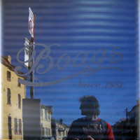 Reflections in the Boags factory window