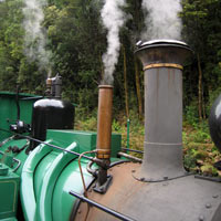 Close up of restored steam engine