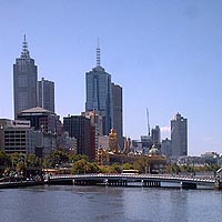 Melbourne skyline from docklands