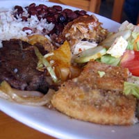 costa rican feast of beans and rice