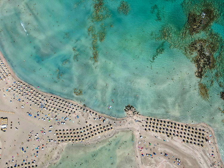 A view from above in Elafonisi beach, a paradise located in western Crete, Greece (unsplash)