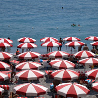Patterned umbreallas, Amalfi Coast