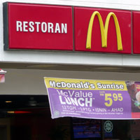 Malaysia McDonalds Restoran