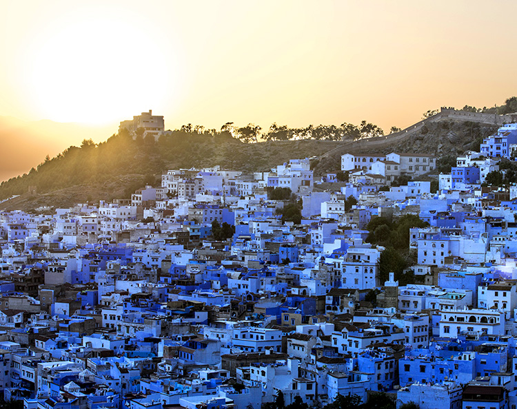 The blue-washed buildings of Chefchaouen