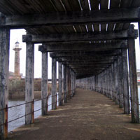 under the pier at Whitby