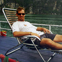 Rob relaxing in Halong Bay
