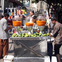 Street fruit juice seller in Cairo, Egypt