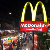 The McDonalds Golden Arches in Thailand
