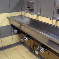 knee activated taps in bathroom