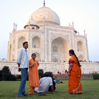 Indian family at the Taj Mahal
