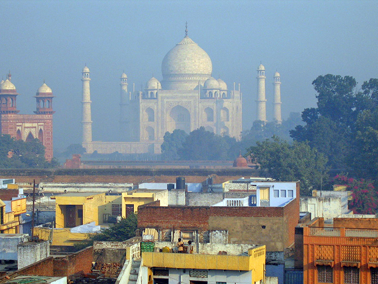 The Taj Mahal from the rooftops