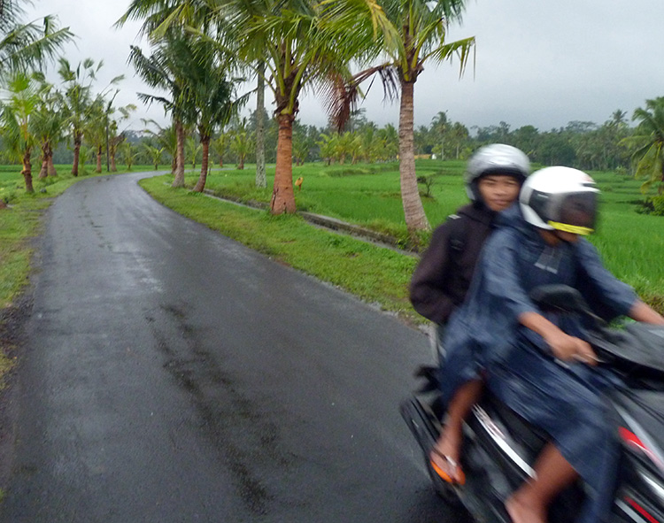 Riding a motorbike in Bali, Indonesia