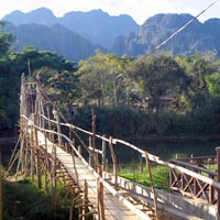 Bridge over the river at Vang Vieng