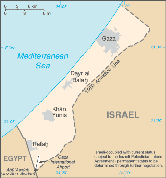Map of the Gaza Strip
