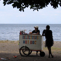Beachside hotdog seller
