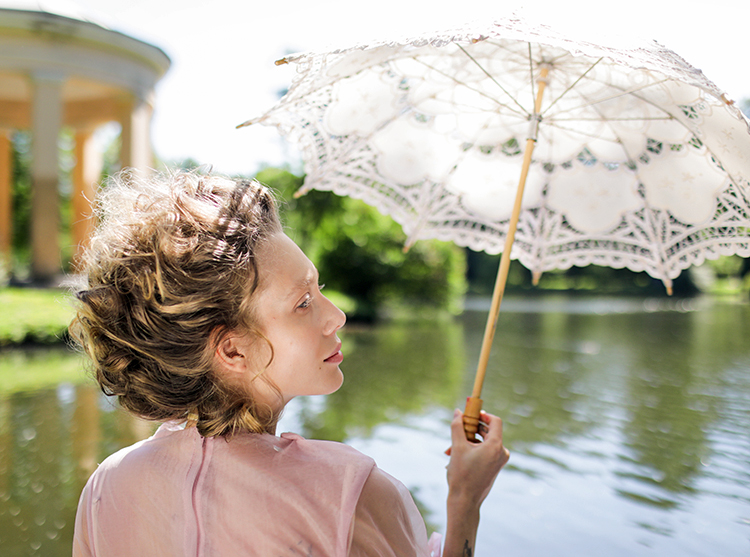 lady with a sun umbrella