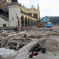 Excavactions in the town square