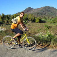 Rob cycing in Pai, in northern Thailand
