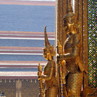 Golden temple entrance in Bangkok