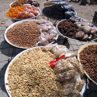 Dried fruits and grains
